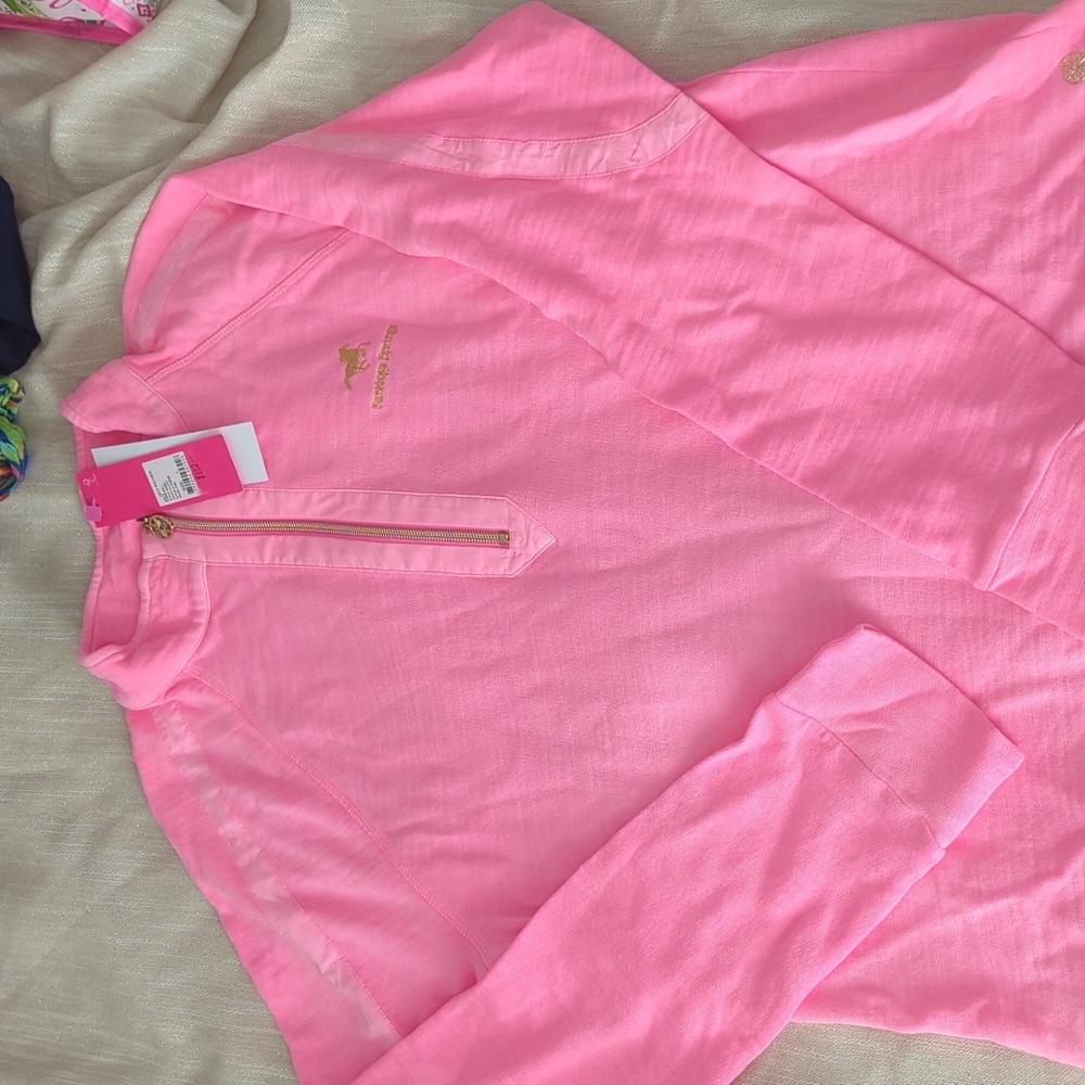 Nwt size large Lilly Pulitzer soleil pink Saratoga Springs Ashlee pullov…